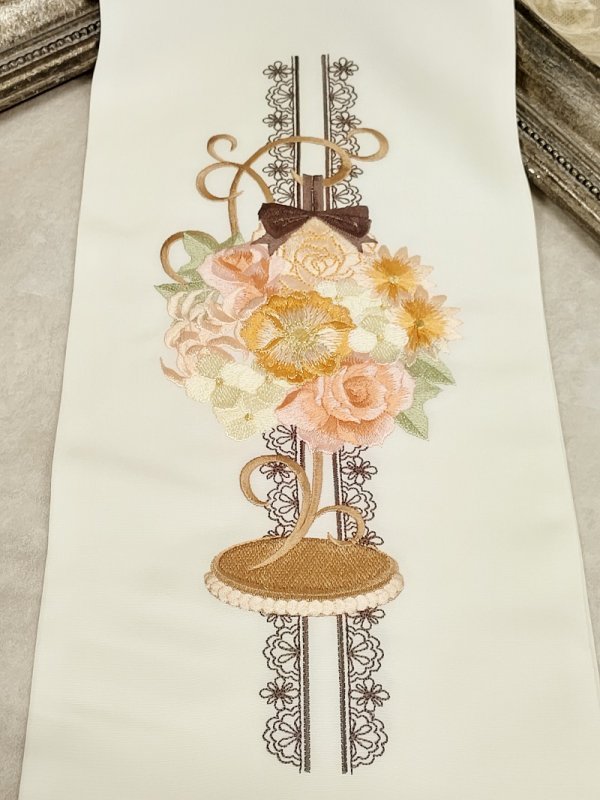 【アウトレット】ししゅう半衿【ポリ合繊】シルエリー2023フラワーブーケa - 画像 (3)