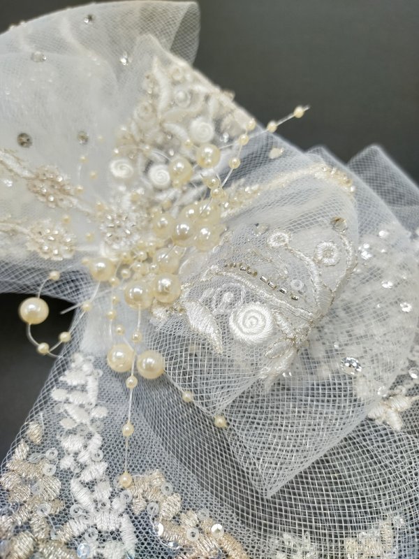 【ラフィネオリジナル】FK-119パールリボン髪飾り - 画像 (3)