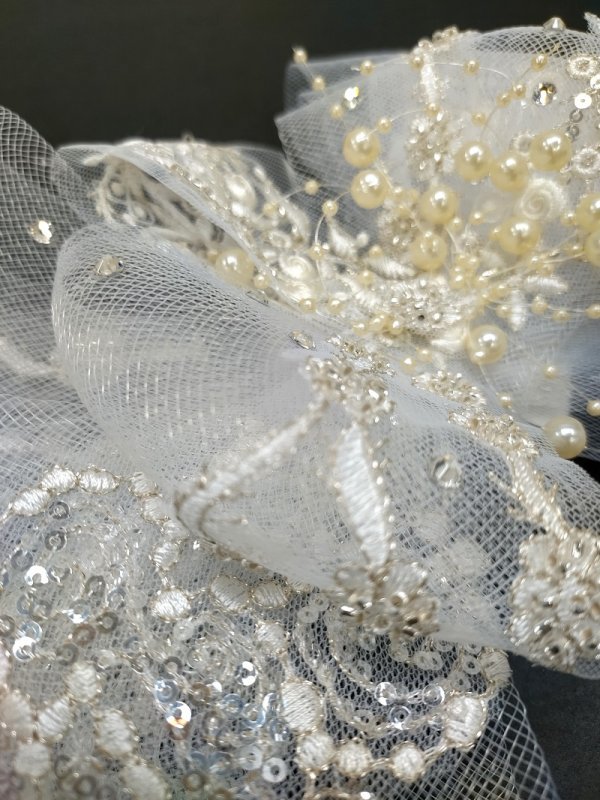 【ラフィネオリジナル】FK-119パールリボン髪飾り - 画像 (4)