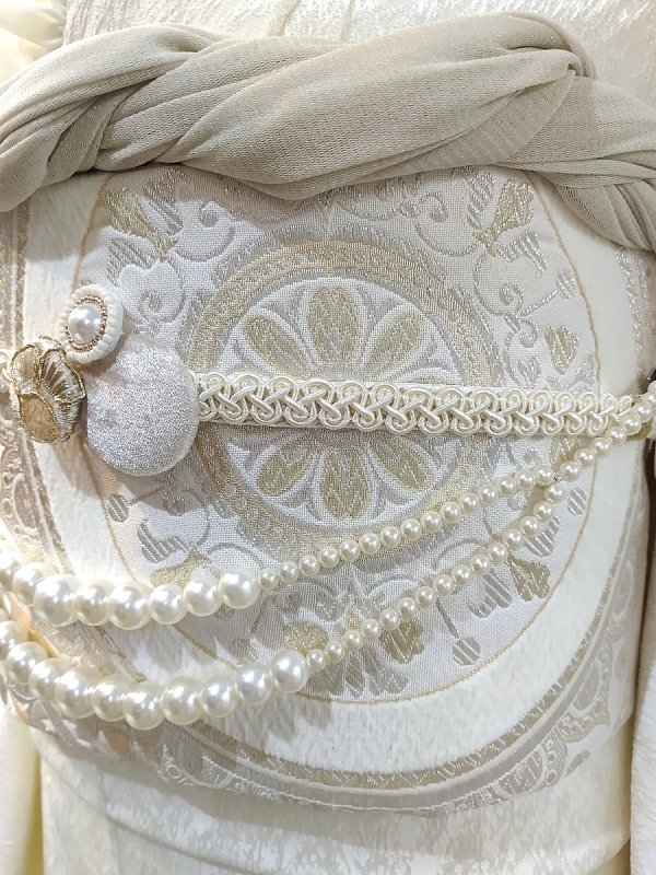 ﾗﾌｨﾈﾓｶ帯〆飾り　FK-120　パール帯飾り