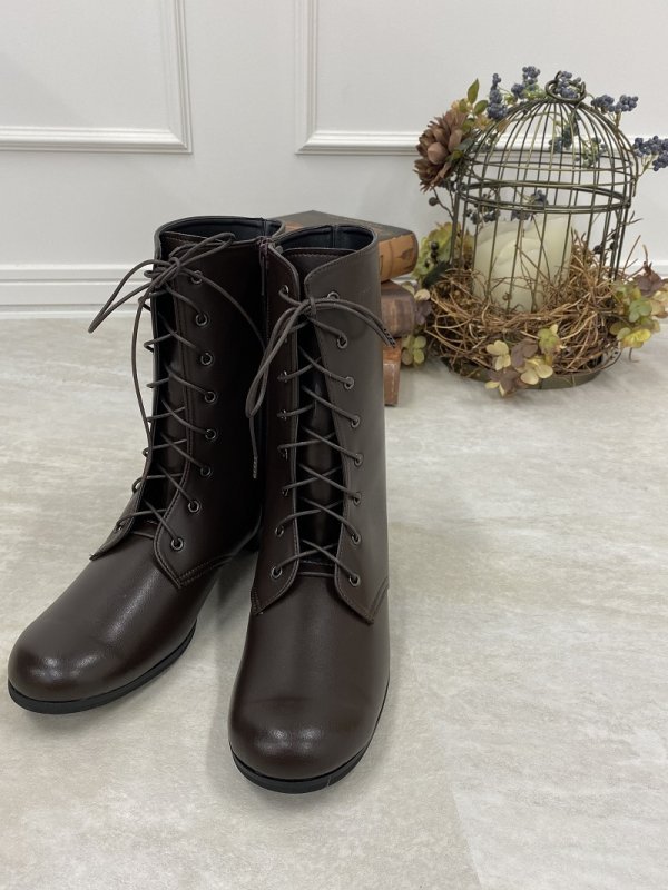 【アウトレット】女児国産ジュニアブーツ 焦げ茶 22.5cm