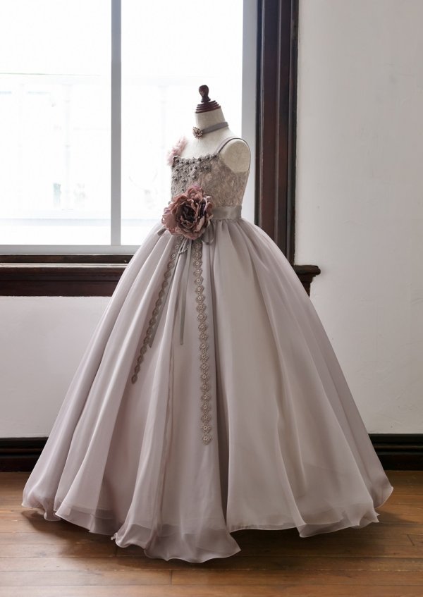 ロングドレスR-044　グレー - 画像 (2)