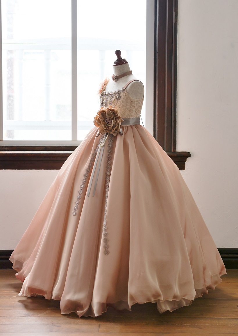 ロングドレスR-044　ベージュ - 画像 (2)