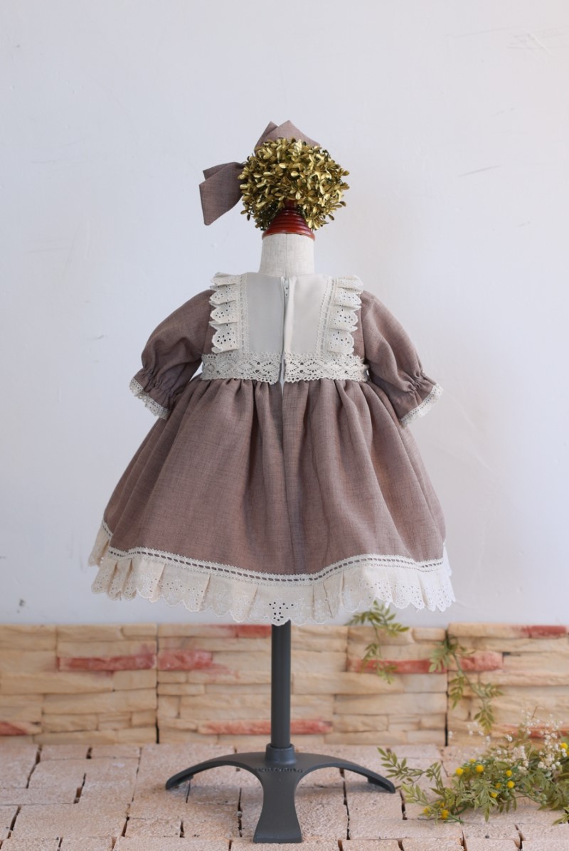 【現品80㎝】ショートドレスR-094 モカ - 画像 (3)