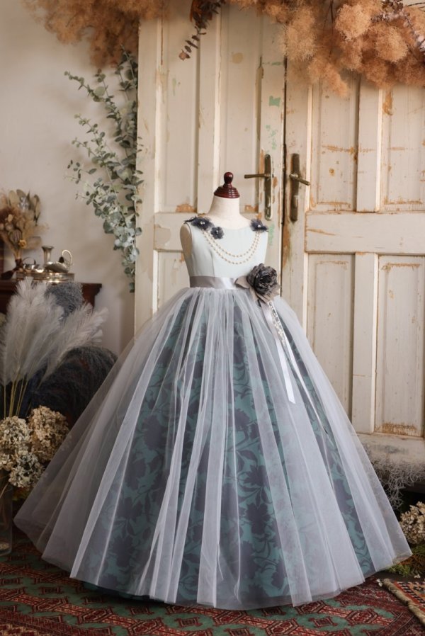 ロングドレスR-084 グリーン