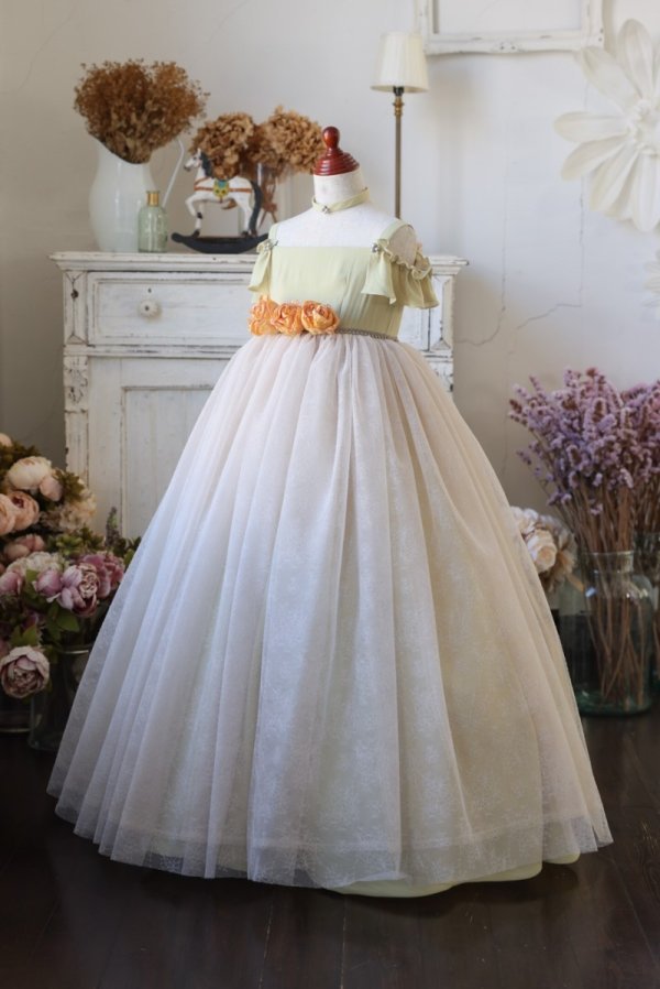 ロングドレスR-091 イエロー