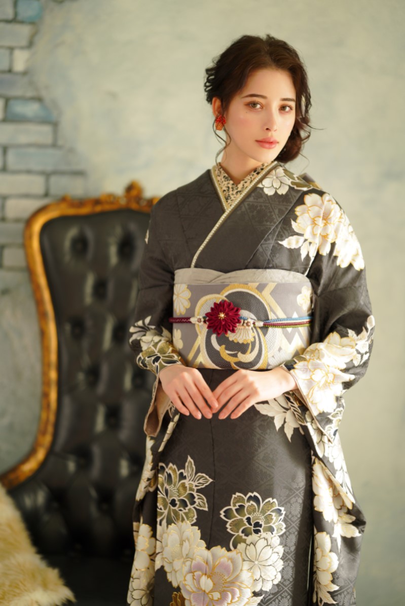 正絹振袖ラフィネモカ RF-15 -ディープグレー- - 画像 (6)