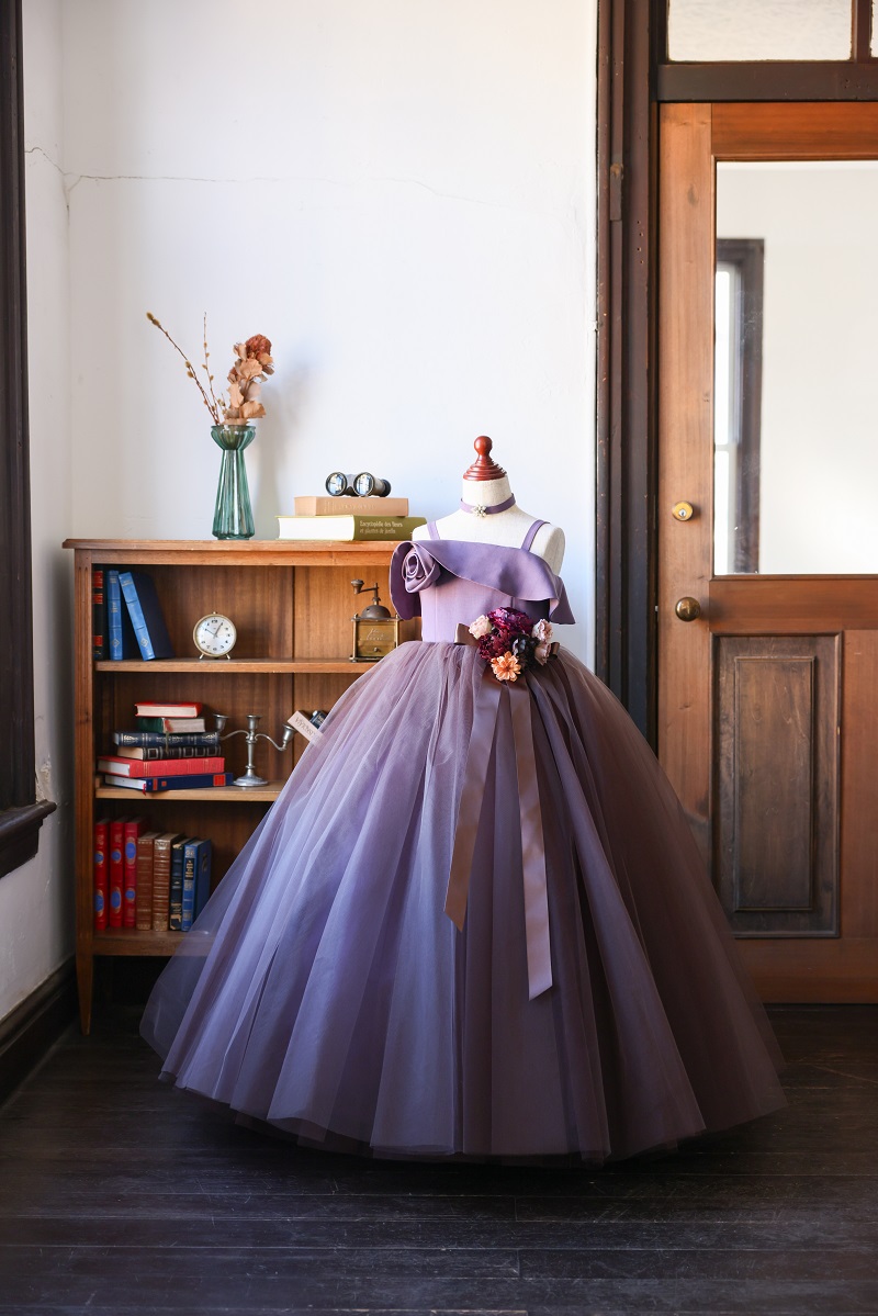 ロングドレスR-113 ブラウン