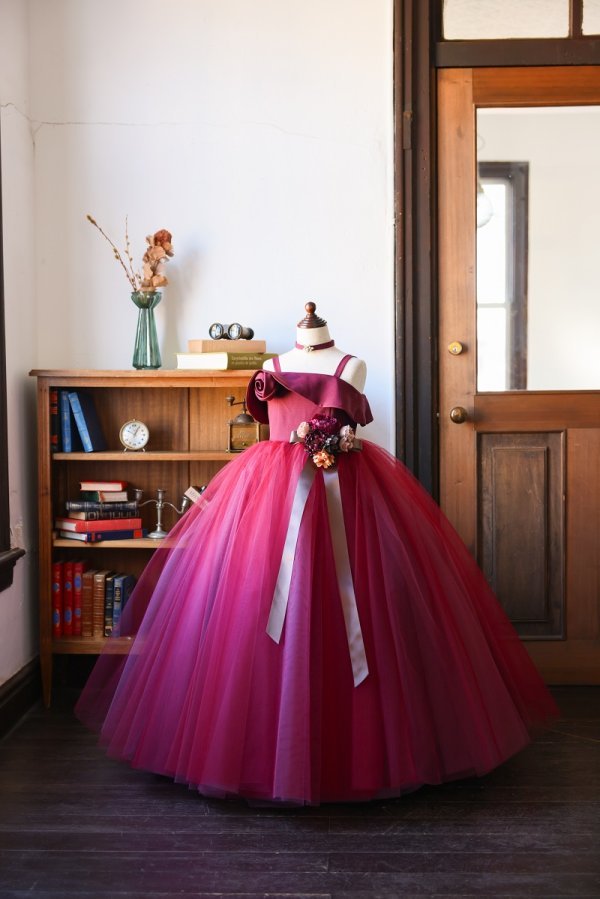 ロングドレスR-113 ワイン