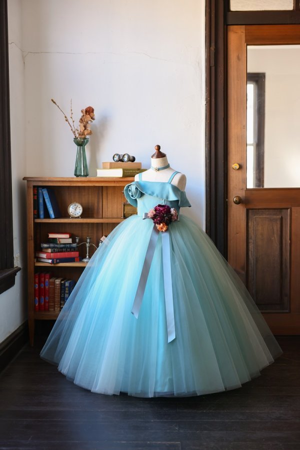 ロングドレスR-113 ブルー