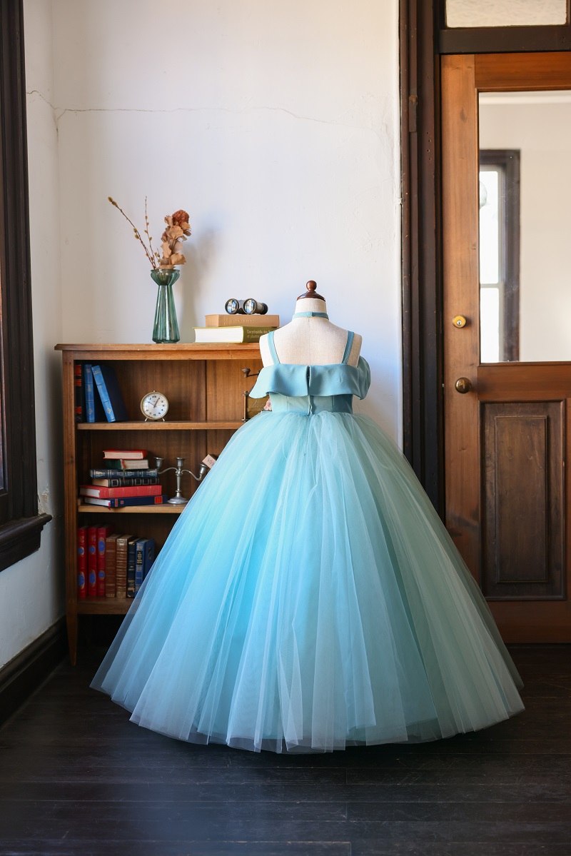 ロングドレスR-113 ブルー - 画像 (2)