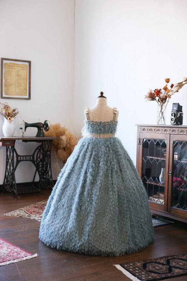 ロングドレスR-107　ブルー - 画像 (3)