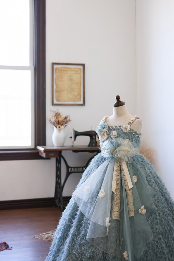 ロングドレスR-107 ブルー - 画像 (2)