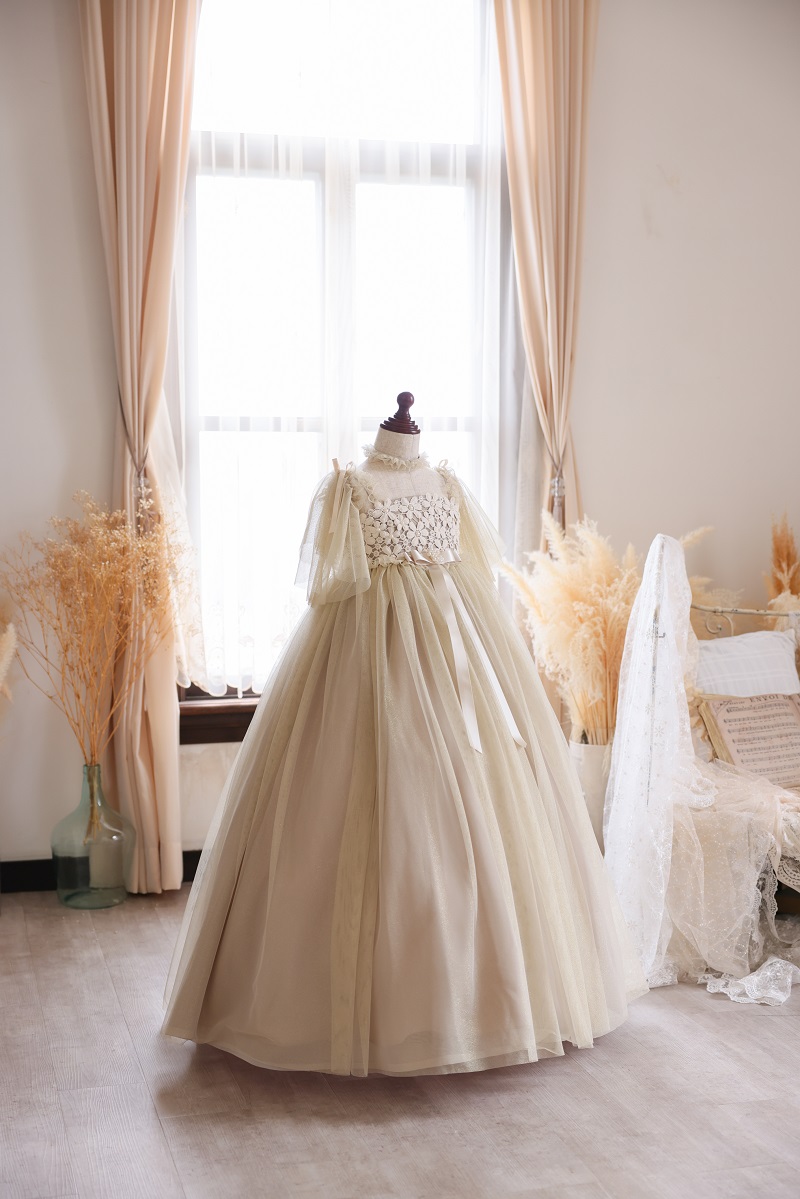 ロングドレスR-111　ゴールド