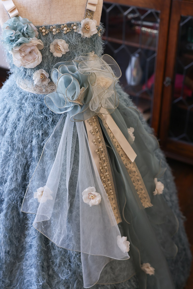 ロングドレスR-107　ブルー - 画像 (6)