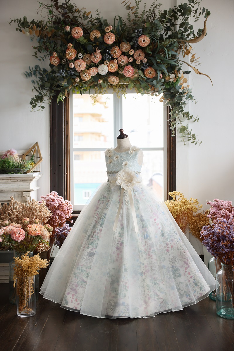 ロングドレスR-106 ブルー