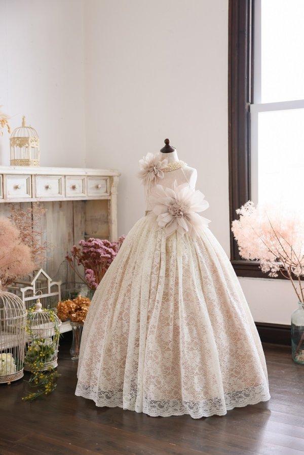 ロングドレスR-105　アイボリー