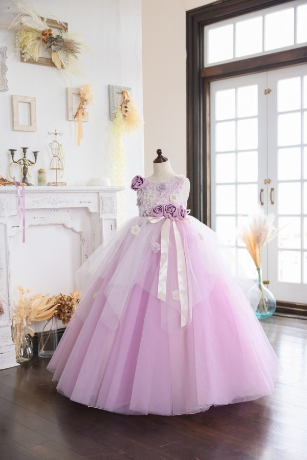 【現品120㎝】ロングドレスR-112 ピンク