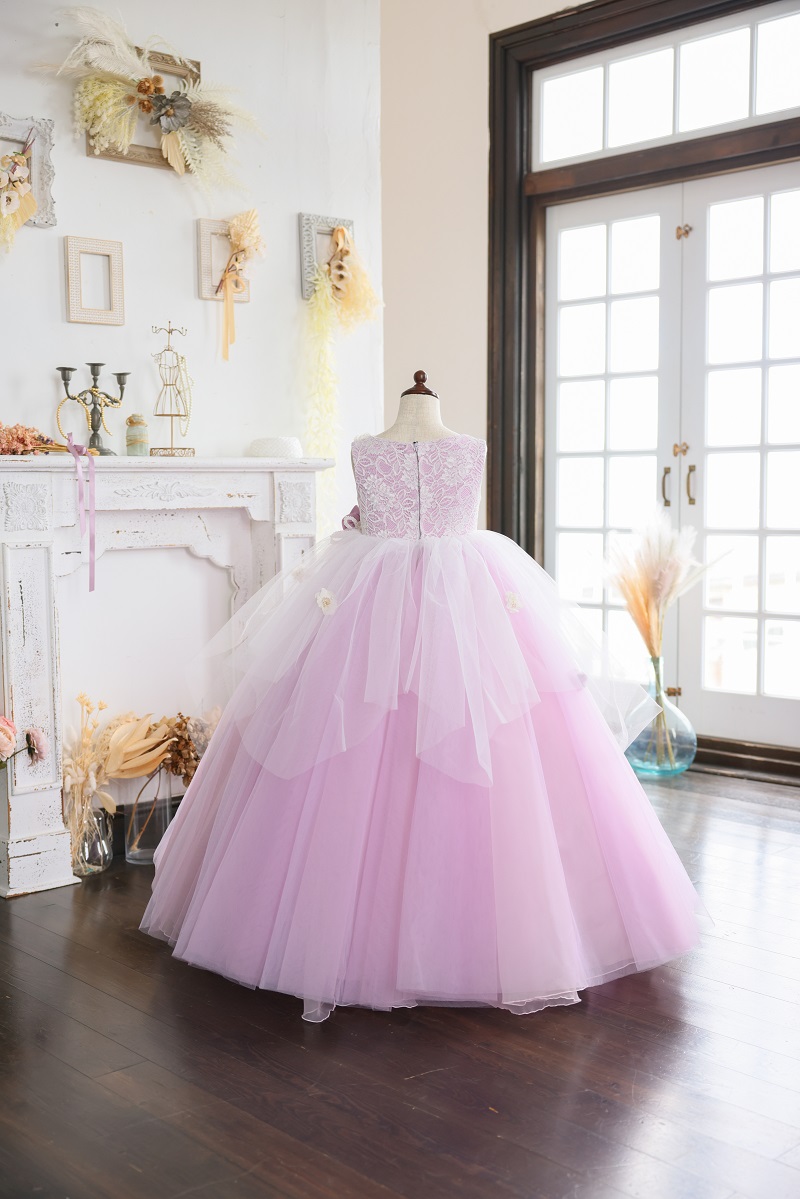 【現品120㎝】ロングドレスR-112 ピンク - 画像 (3)