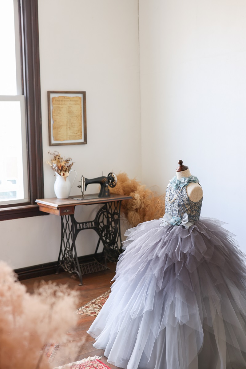 ロングドレスR-108 グレー - 画像 (2)