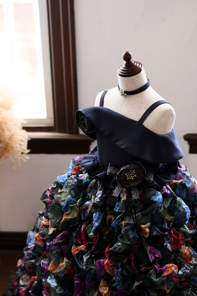 【現品120cm】ロングドレスR-109　マルチカラー - 画像 (5)