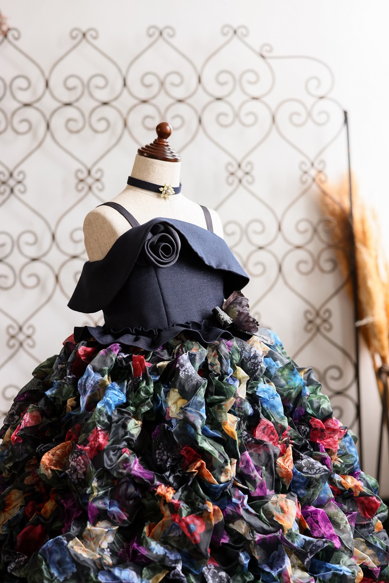 【現品120cm】ロングドレスR-109　マルチカラー - 画像 (6)