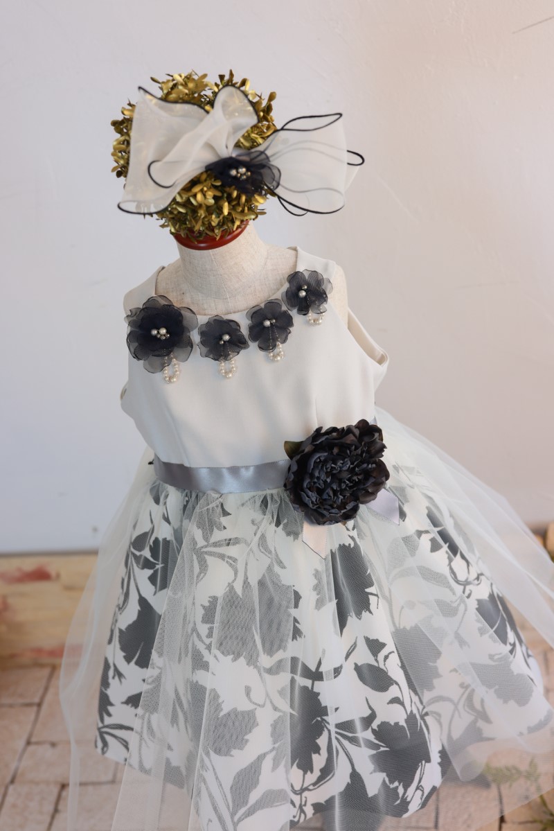 【現品100㎝】ショートドレスR-103 ホワイト - 画像 (5)