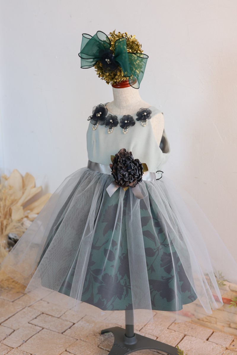 【現品100㎝】ショートドレスR-103 グリーン - 画像 (4)