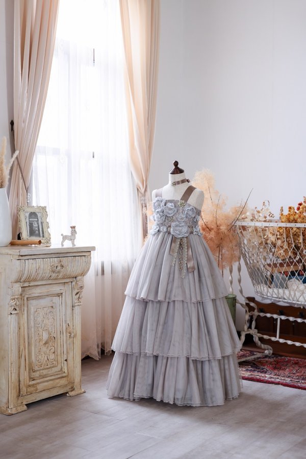 ロングドレスR-104 グレー