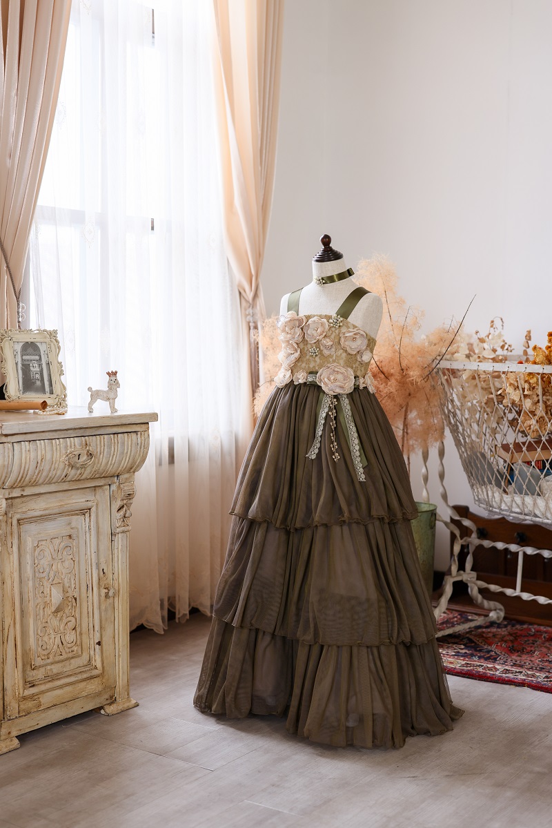 ロングドレスR-104　カラシ