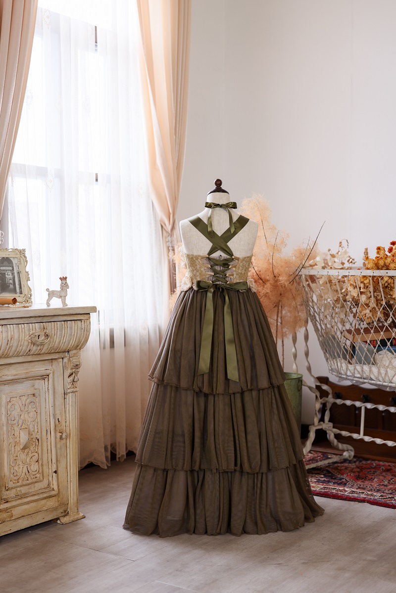 ロングドレスR-104　カラシ - 画像 (2)