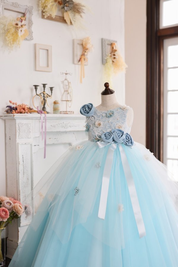 ロングドレスR-112 ブルー - 画像 (4)