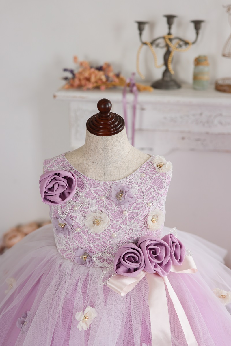 【現品120㎝】ロングドレスR-112 ピンク - 画像 (2)