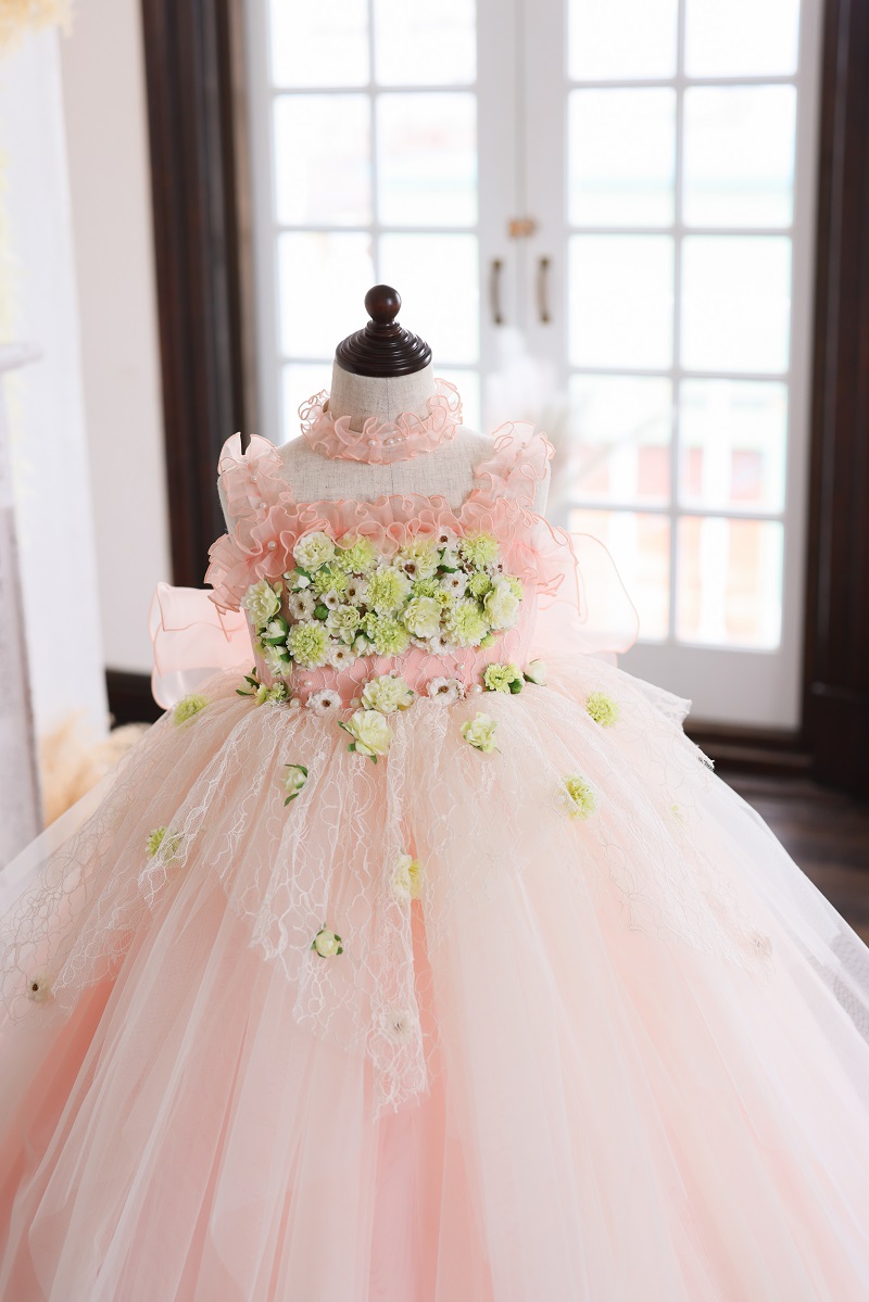 ロングドレスR-124 サーモンピンク - 画像 (5)