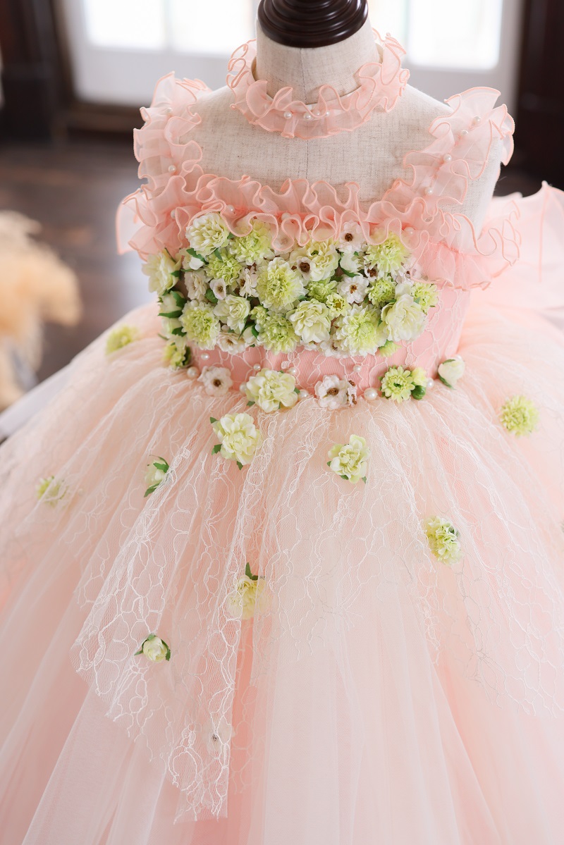 ロングドレスR-124 サーモンピンク - 画像 (6)