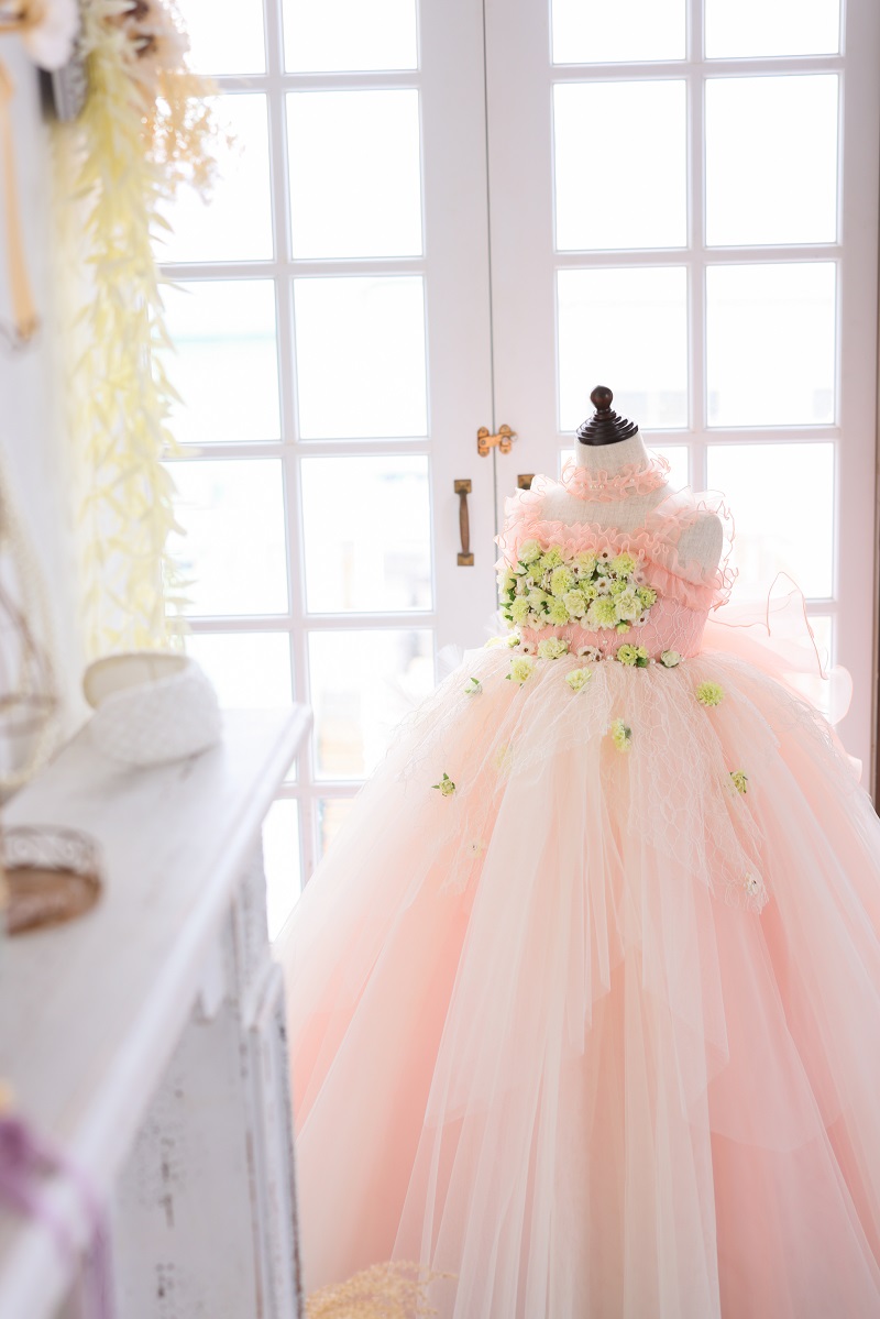 ロングドレスR-124 サーモンピンク - 画像 (3)