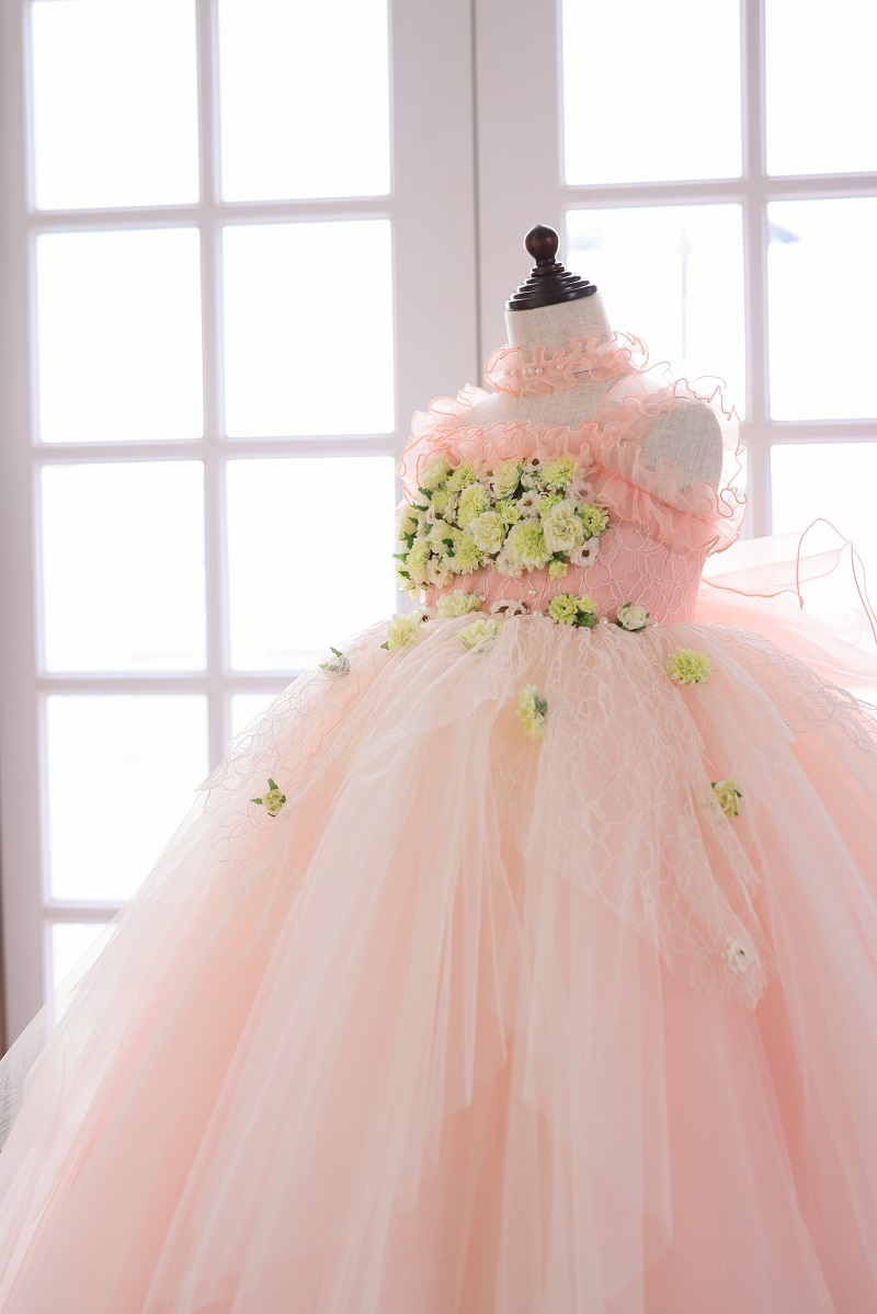 ロングドレスR-124 サーモンピンク - 画像 (4)