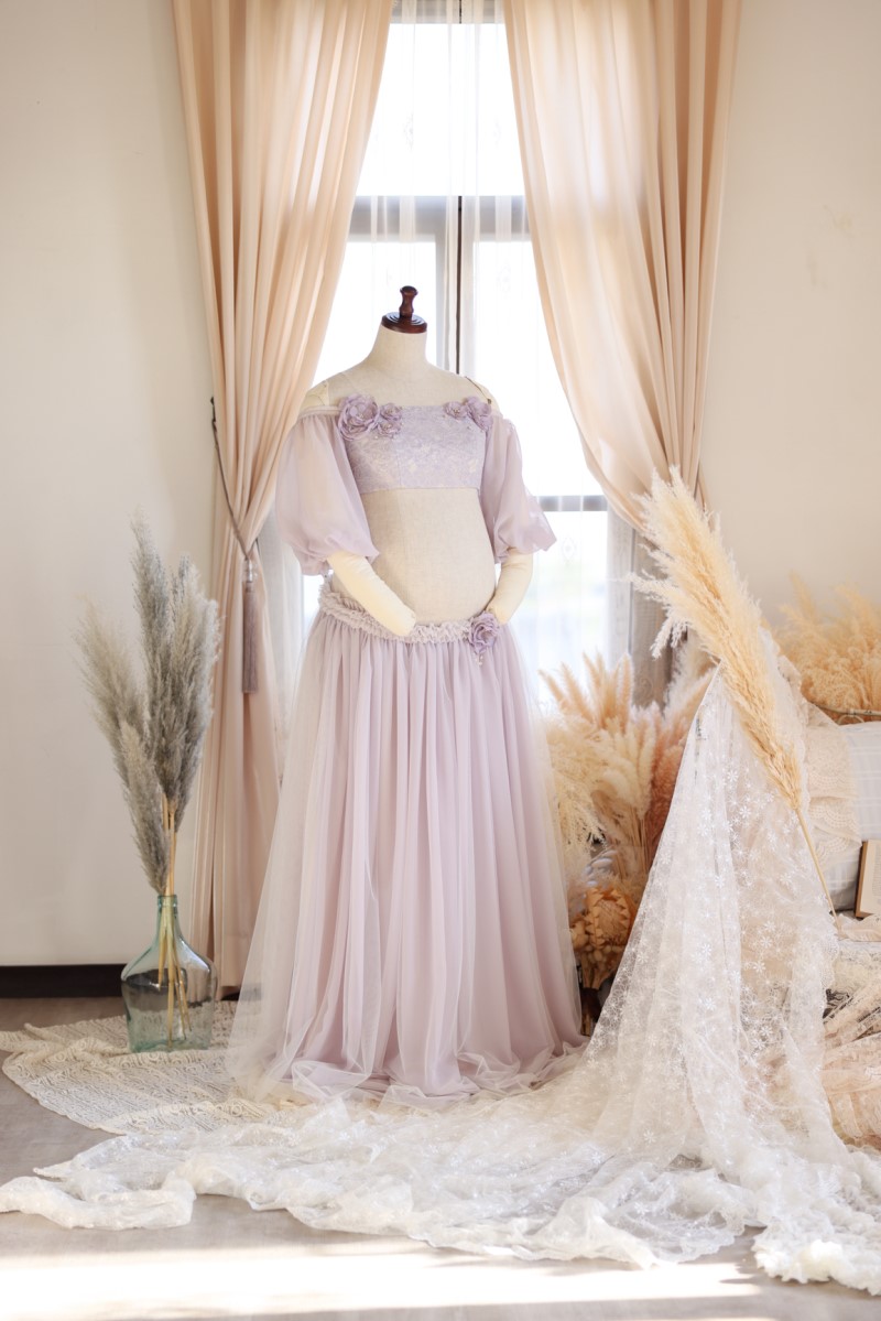 マタニティードレス R-2015 パープル - 画像 (5)