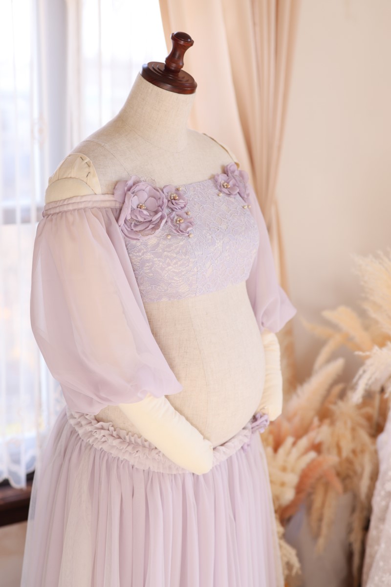 マタニティードレス R-2015 パープル - 画像 (6)