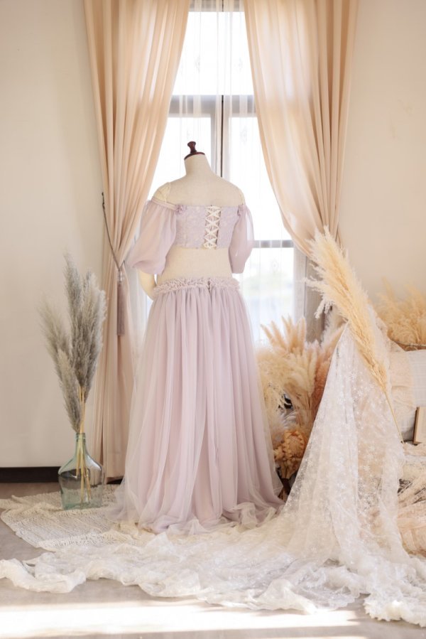 マタニティードレス R-2015 パープル - 画像 (2)