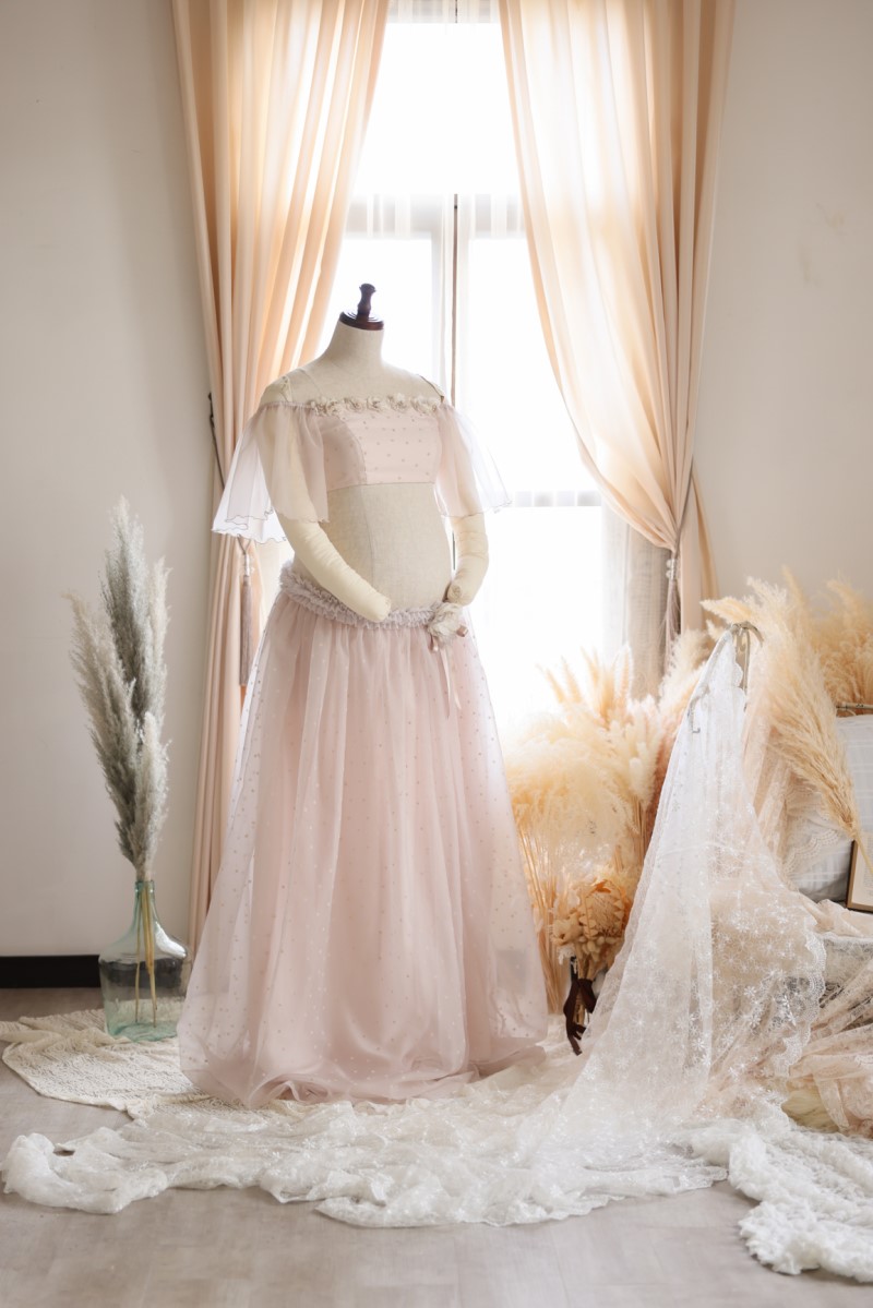 マタニティードレス R-2014 ピンク - 画像 (5)