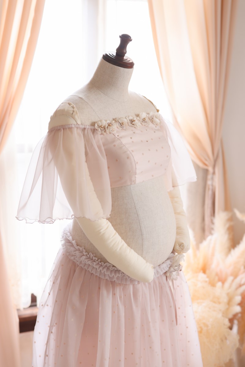 マタニティードレス R-2014 ピンク - 画像 (6)