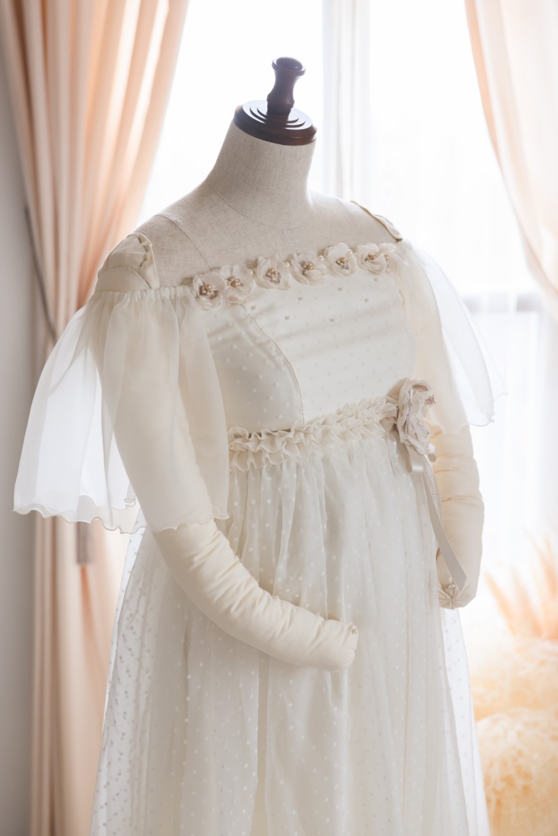 マタニティードレス R-2014　オフホワイト - 画像 (4)