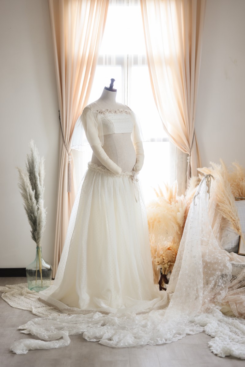 マタニティードレス R-2014　オフホワイト - 画像 (5)