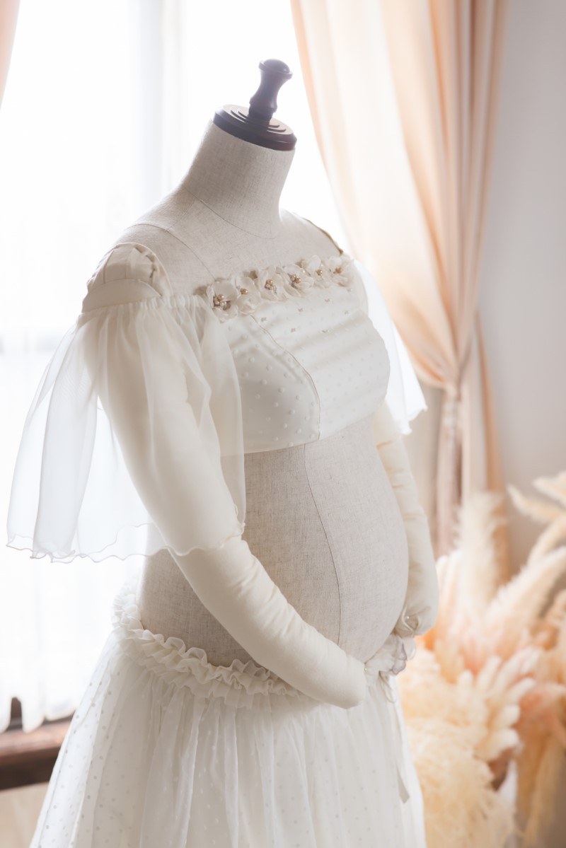 マタニティードレス R-2014　オフホワイト - 画像 (6)