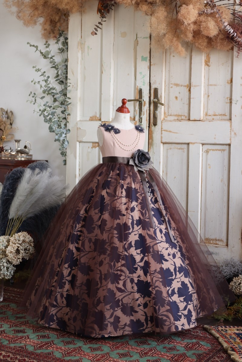 ロングドレスR-084　 ベージュ