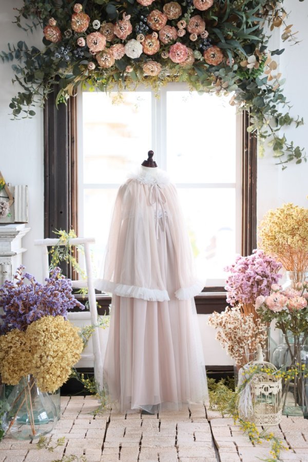 【現品120㎝】ロングドレスR-088　ベージュ