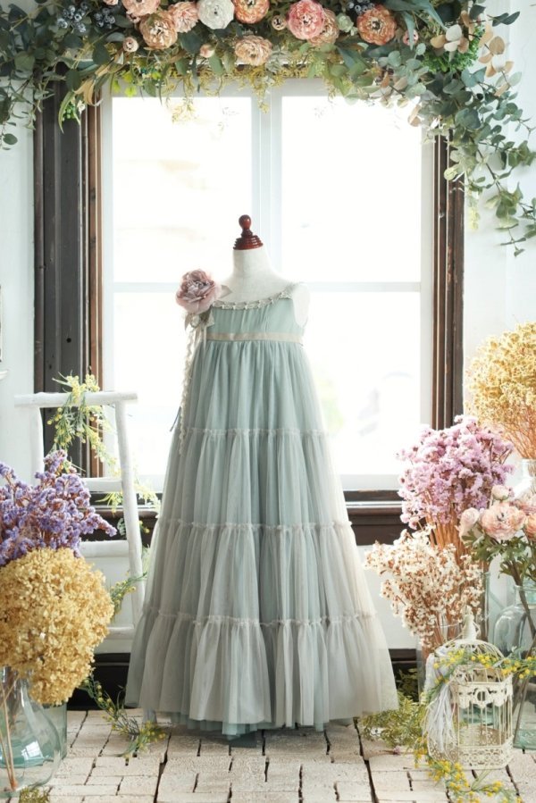 ロングドレスR-093 グリーン