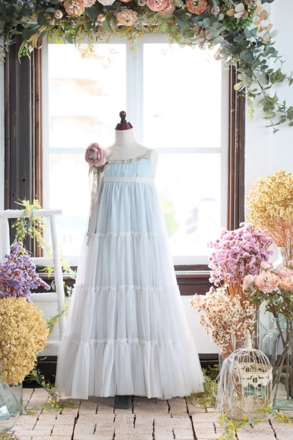 ロングドレスR-093 ブルー