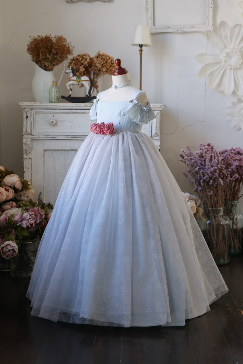 ロングドレスR-091　ブルー - 画像 (4)